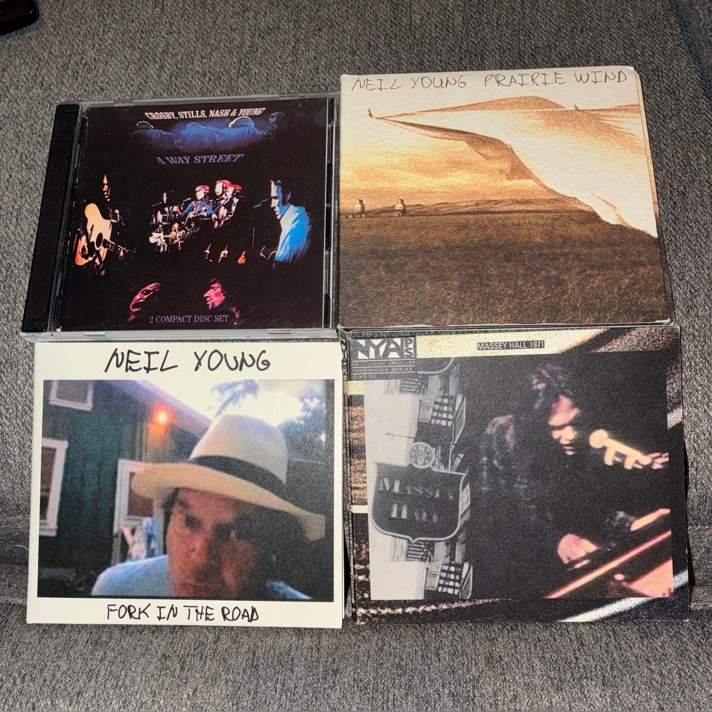 Neil Young CD Lot of 4, 4 Way Street, Prairie Wind, Fork In The Road Massey Hall